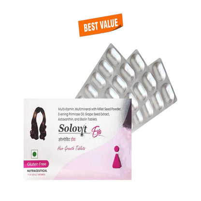 Solovit Eva Hair Growth Nutraceutical Tablet For Adult Women 3 x 10 Tab