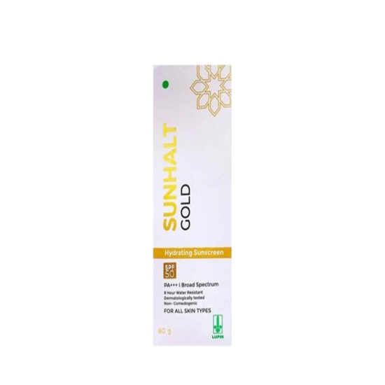 Sunhalt gold hydrating sunscreen spf 50 PA+++, 60gm