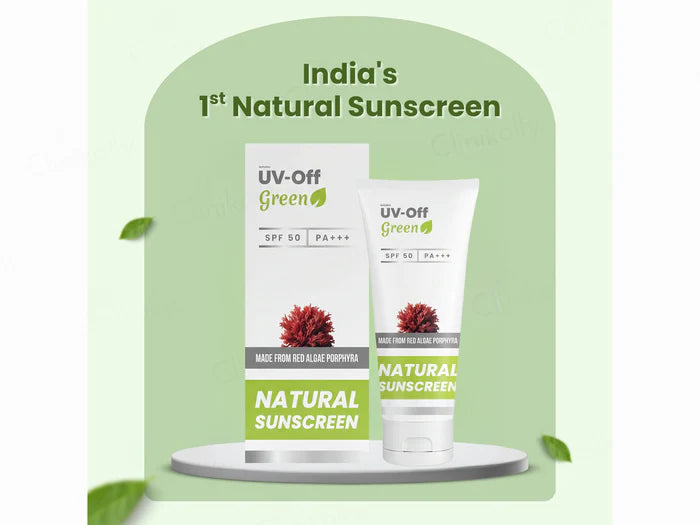 UV-Off Green Natural Sunscreen SPF 50 PA+++, 50gm