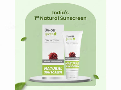 UV-Off Green Natural Sunscreen SPF 50 PA+++, 50gm