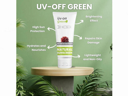 UV-Off Green Natural Sunscreen SPF 50 PA+++, 50gm