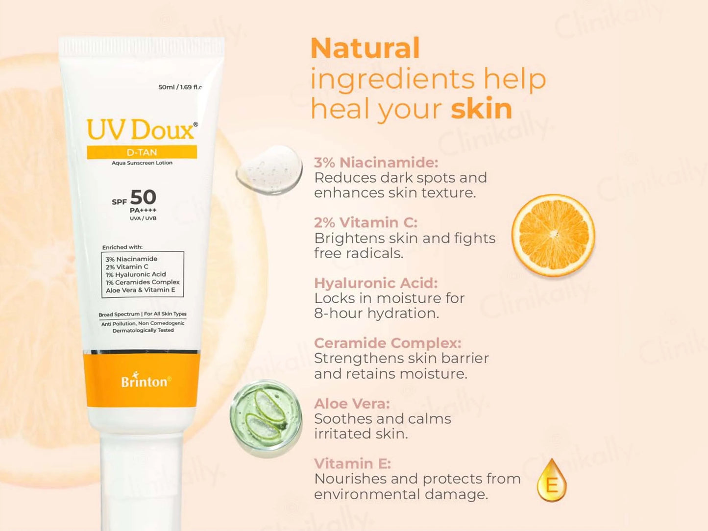 UV Doux D-Tan Aqua Sunscreen Lotion SPF 50 PA++++