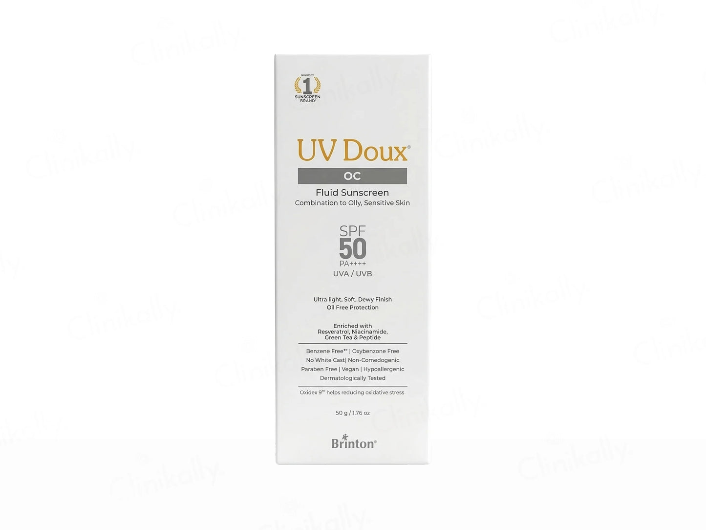 UV Doux OC Fluid Sunscreen SPF 50 PA++++ For Combination To Oily, Sensitive Skin, 50gm