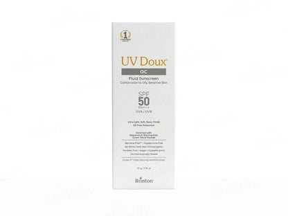 UV Doux OC Fluid Sunscreen SPF 50 PA++++ For Combination To Oily, Sensitive Skin, 50gm