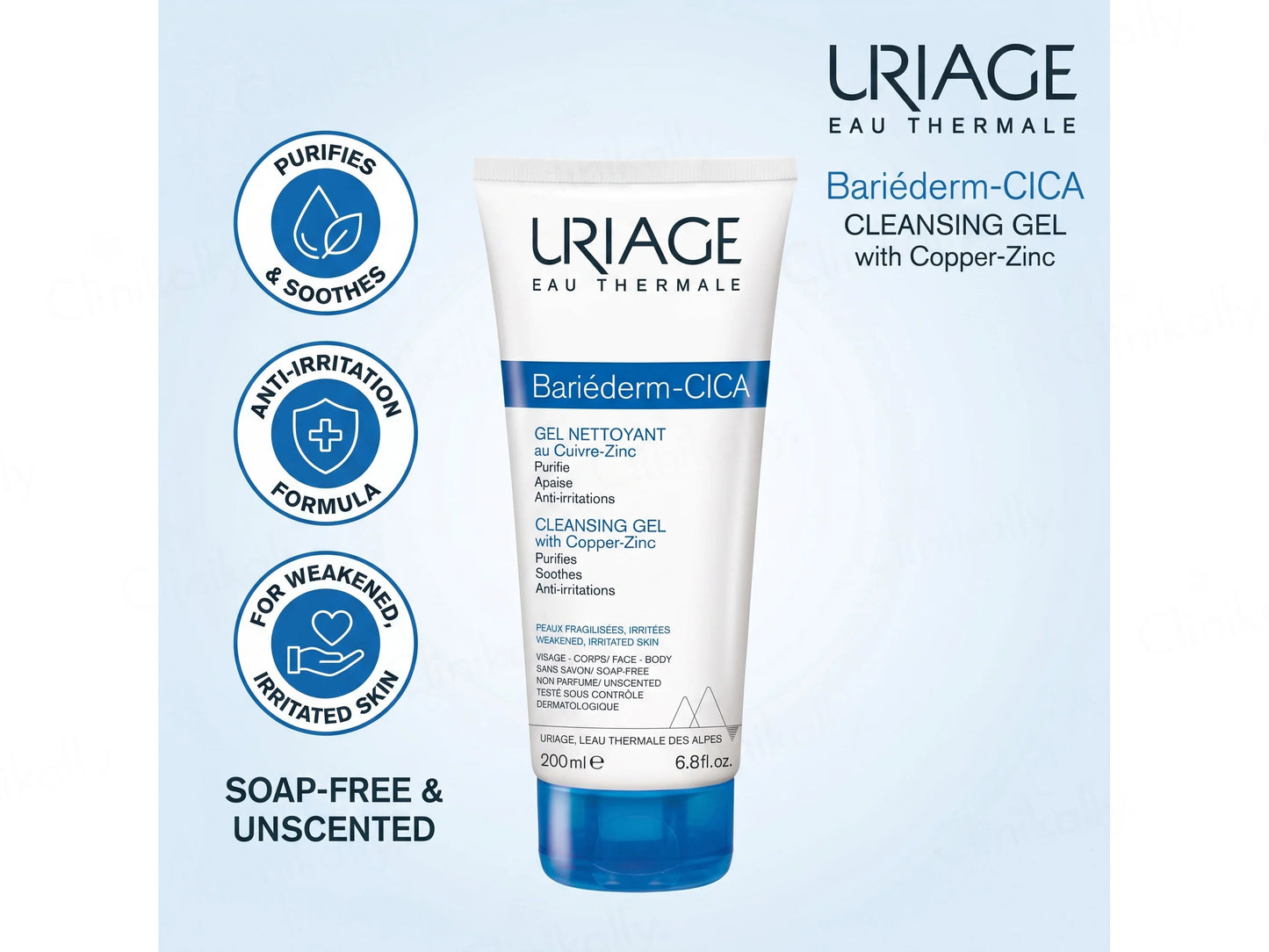 Uriage Bariederm-Cica Cleansing Gel With Copper Zinc 200ml