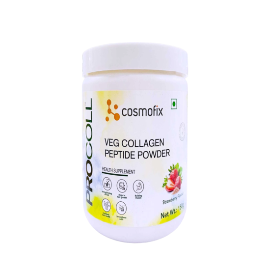 Cosmofix Procoll Veg Collagen Peptide Powder 150gm - Strawberry Flavour