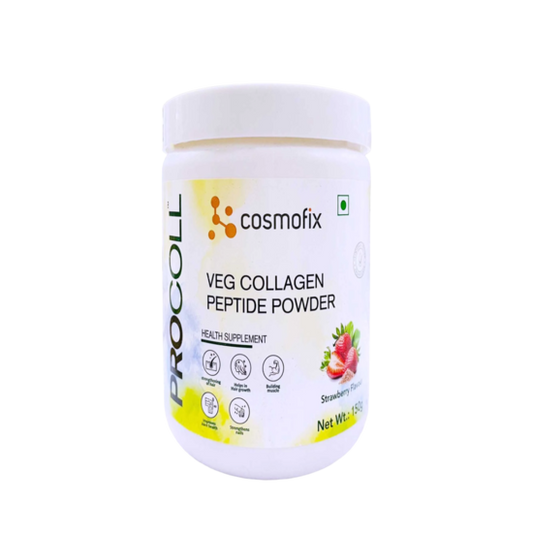 Cosmofix Procoll Veg Collagen Peptide Powder 150gm - Strawberry Flavour
