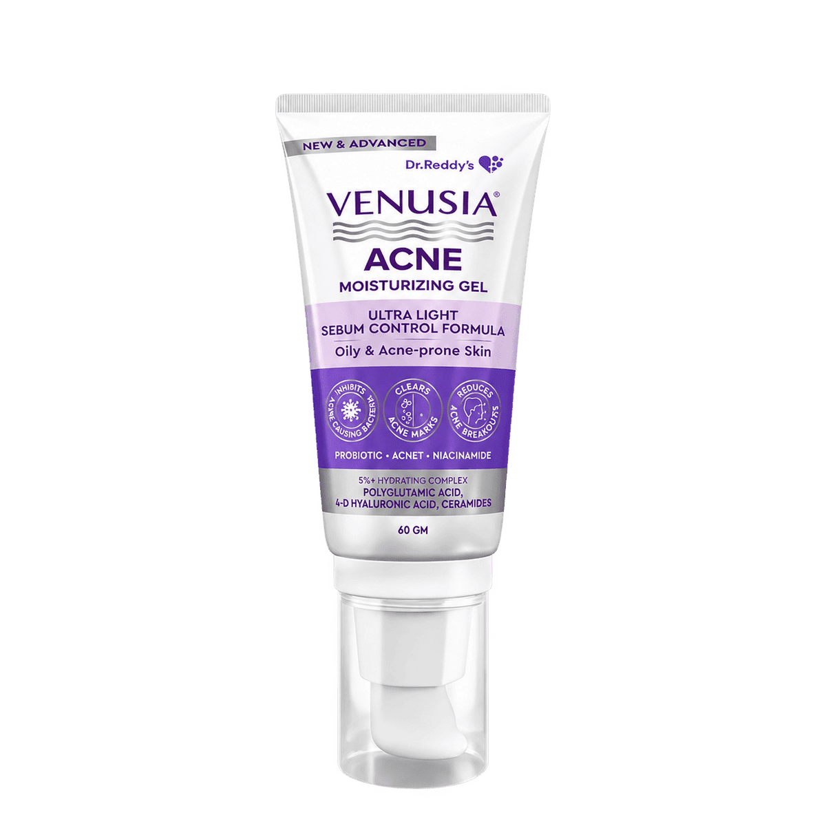 Venusia Acne Moisturizig Gel with Ultra Light Sebum Control Formula 60gm