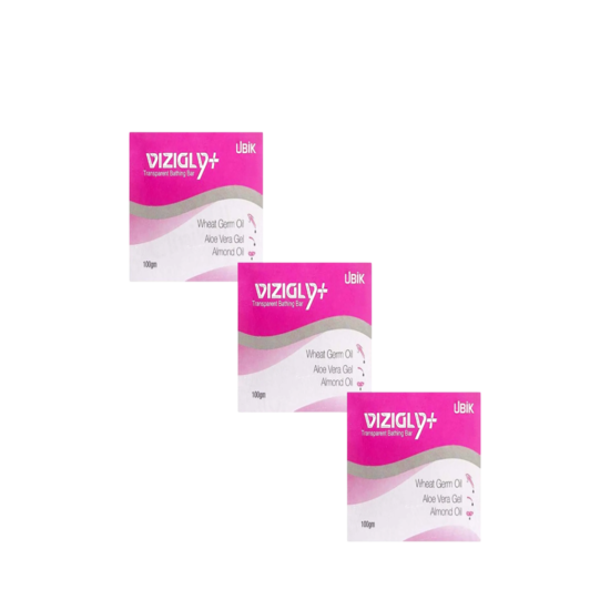 Vizigly plus Transparent Glycerine Soap, 100gm x 3