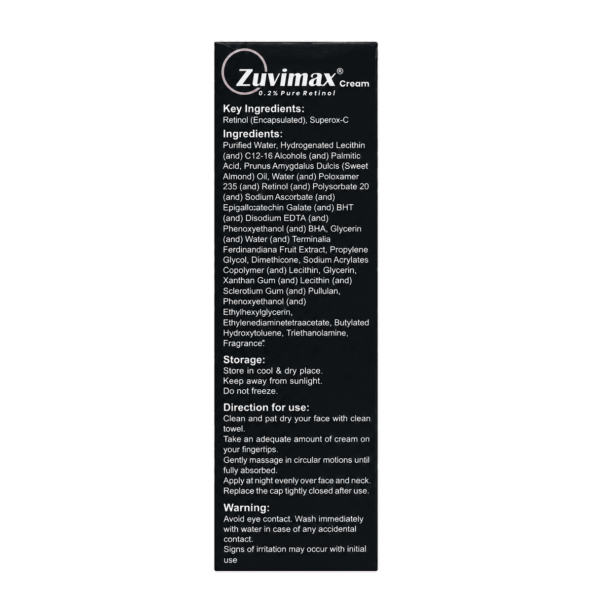 Zuvimax 0.2% Pure Retinol Cream 20gm