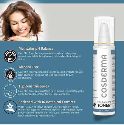 Cosderma Clear skin toner, 100ml