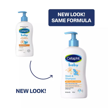 Cetaphil Baby Wash & Shampoo with Organic Calendula, 400ml