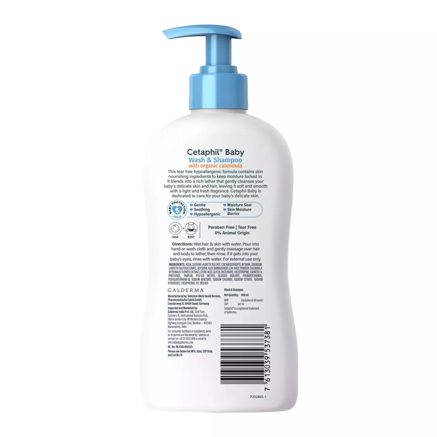 Cetaphil Baby Wash & Shampoo with Organic Calendula, 400ml