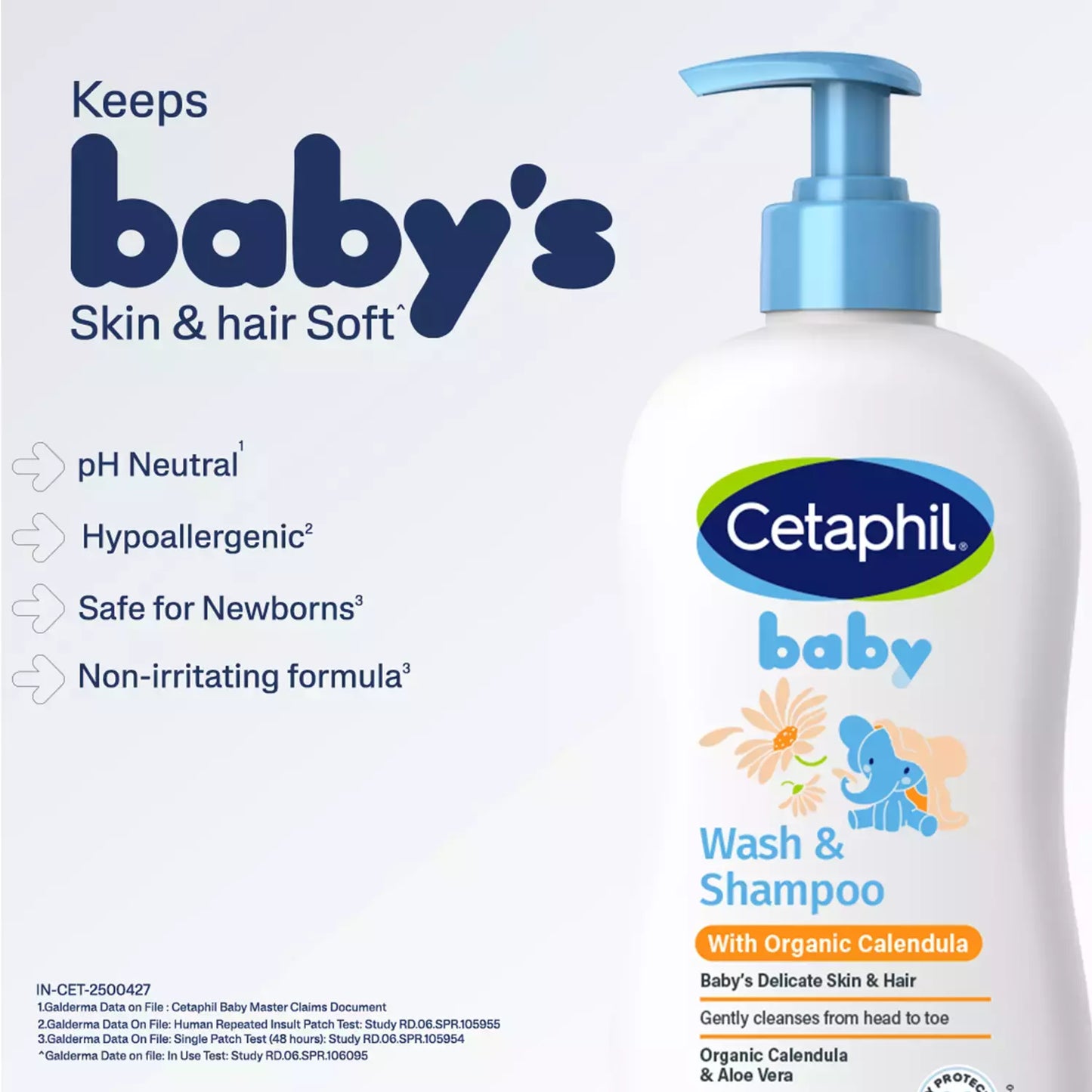 Cetaphil Baby Wash & Shampoo with Organic Calendula, 400ml