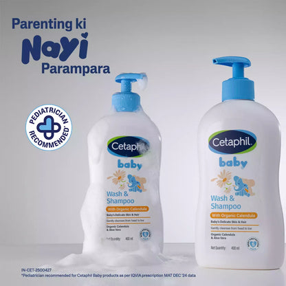 Cetaphil Baby Wash & Shampoo with Organic Calendula, 400ml