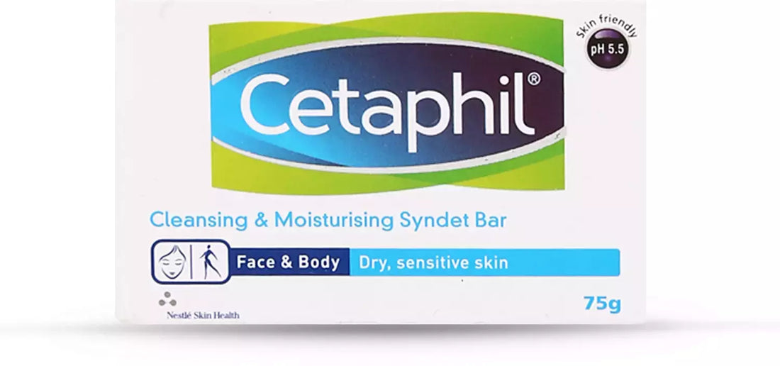 Cetaphil Cleansing And Moisturising Syndet Bar, 75g, PACK OF 3