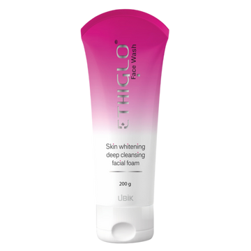 Ethiglo Face Wash 200gm front view – dermatologist-recommended brightening face wash with Kojic Acid and Liquorice Extract.