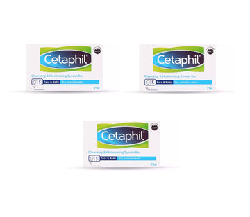 Cetaphil Cleansing And Moisturising Syndet Bar, 75g ( PACK OF 3 )