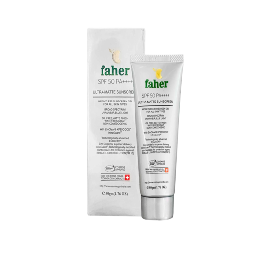 Faher Ultra Matte Sunscreen SPF 50 PA+++, 50gm