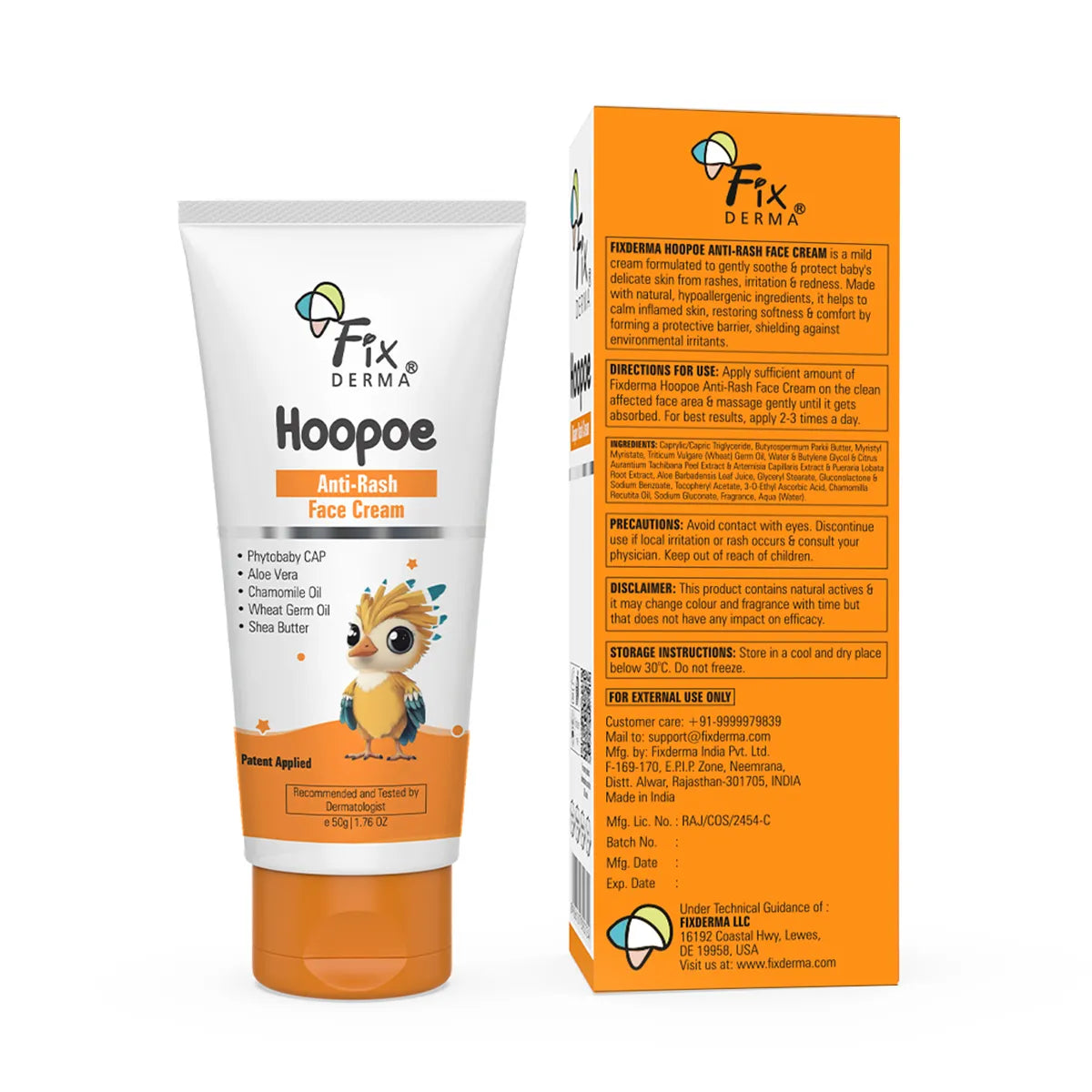 Fix Derma Hoopoe Anti Rash Face Cream, 50GM