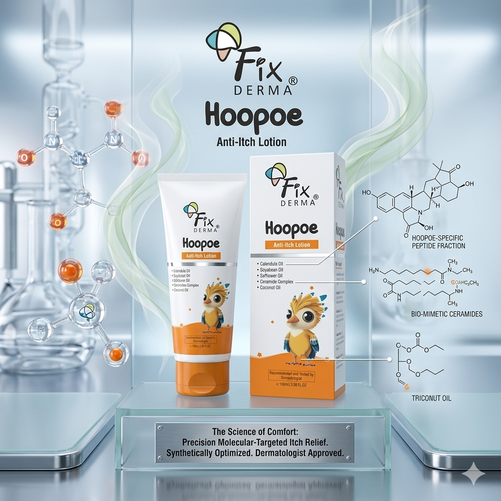 Fix Derma Hoopoe Anti Itch Lotion | Instant Relief From Itching & Redness For Babies, 100ml