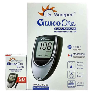 Dr morepen GlucoOne Blood Glucose Monitor Model BG 03 with 50 Strips( combo)