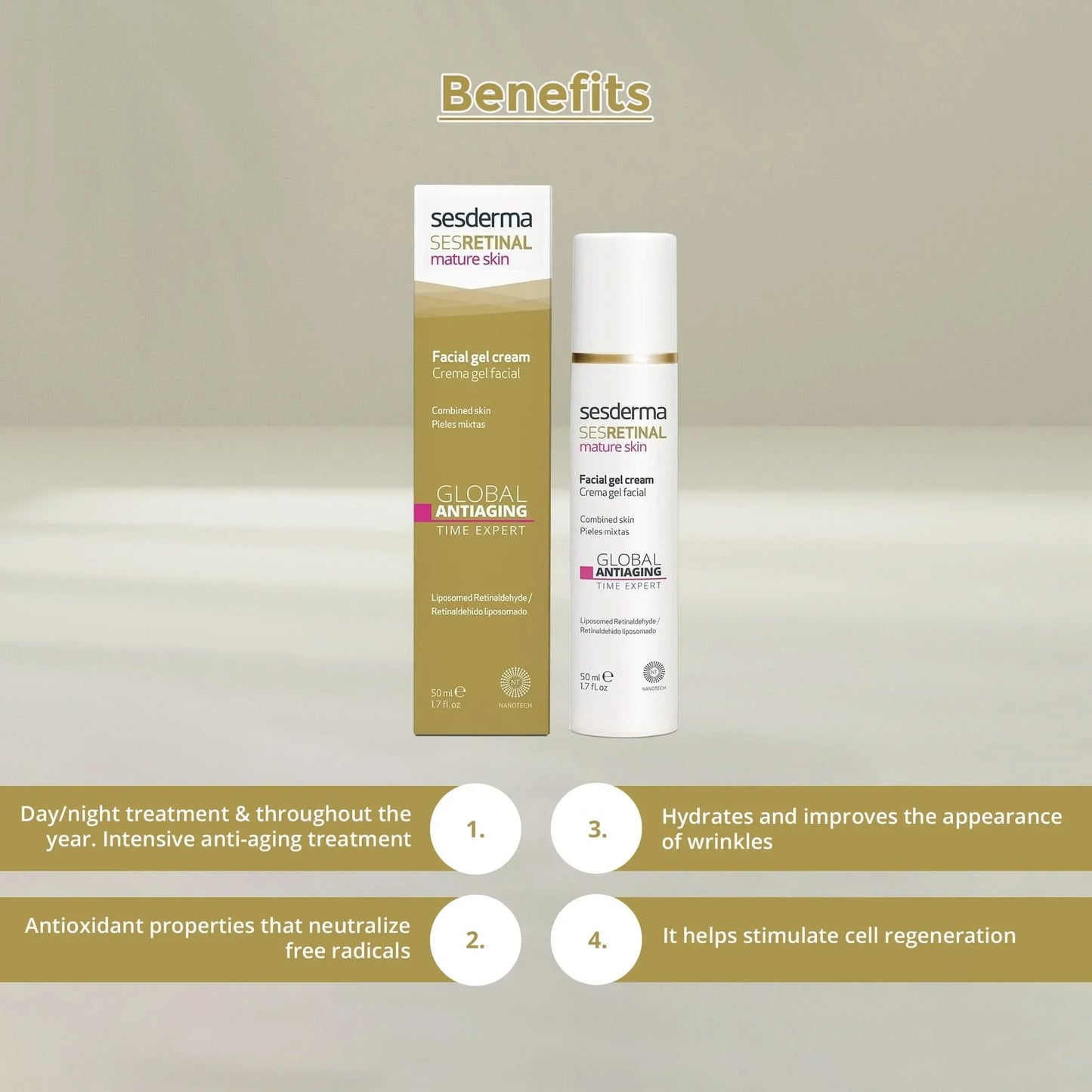 Sesderma Sesretinal Mature Skin Facial Gel Cream 50ml