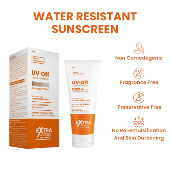 UV-Off Instant Protection Vitamin C & Ferulic Acid Sunscreen Gel SPF 60 PA+++, 50gm