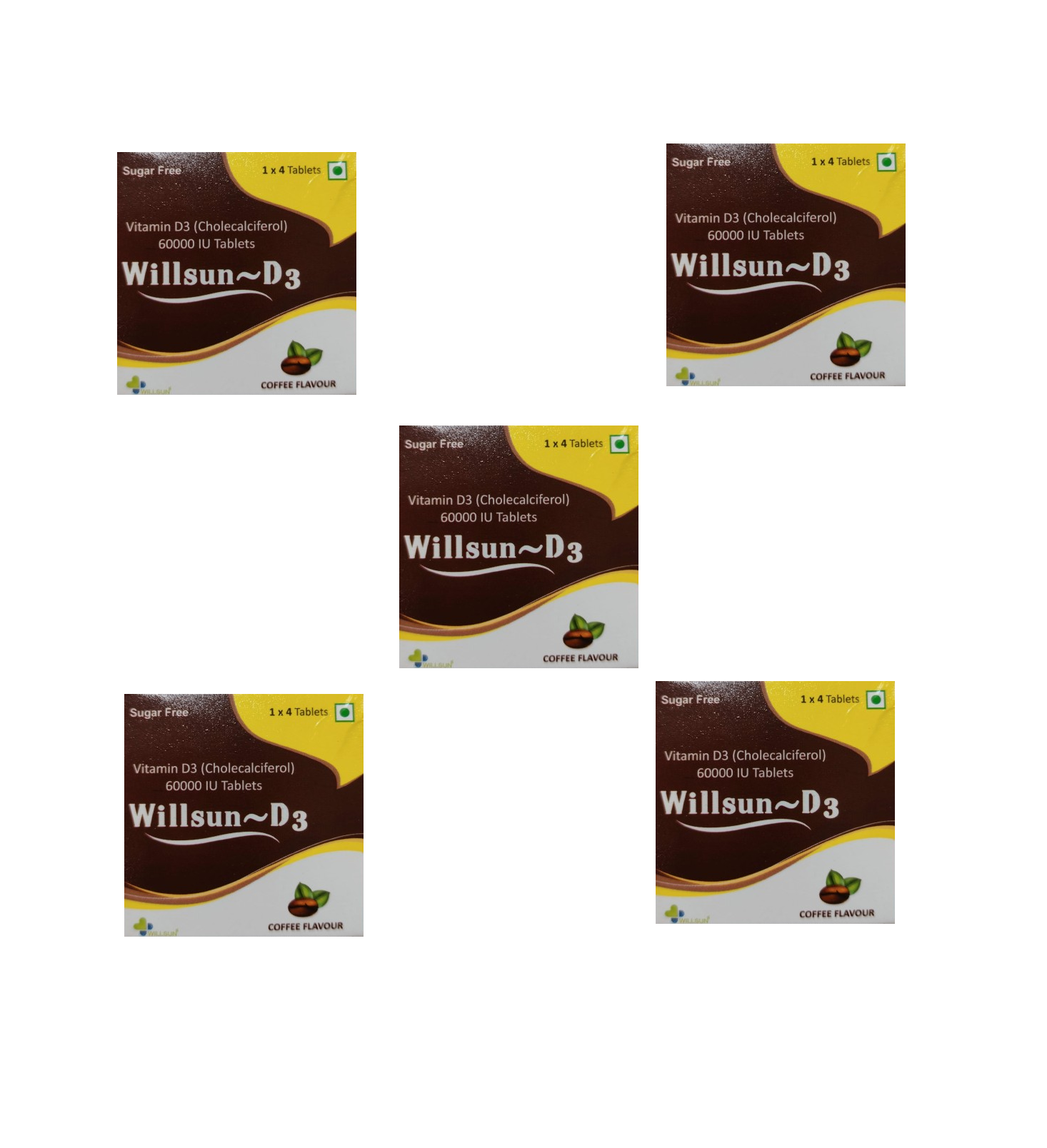 Willsun D3 Tablets 1x4 Caps PACK OF 5