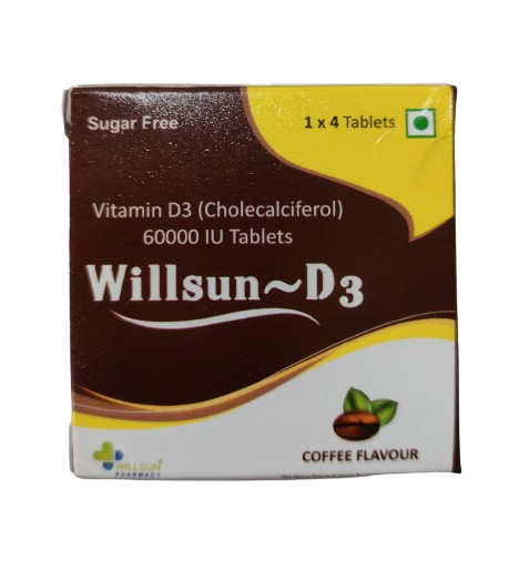 Willsun D3 Tablets 1x4 Cpas PACK OF 5