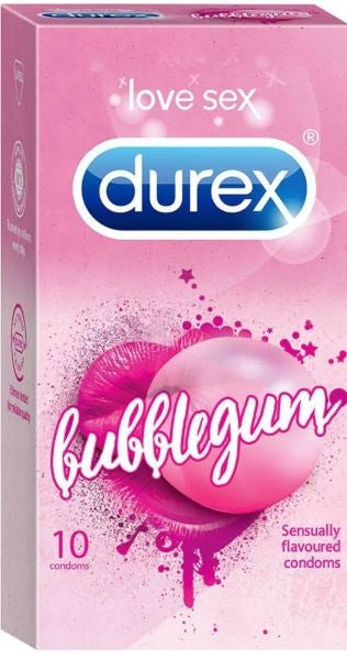 Durex Bubblegum Flavored Condoms (10 Count ) (peck of 5)