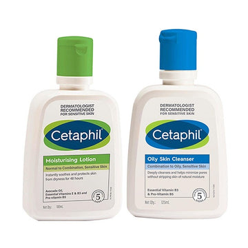 Cetaphil Moisturizing Lotion 100ml Plus OS Cleanser for Oily Skin 125ml