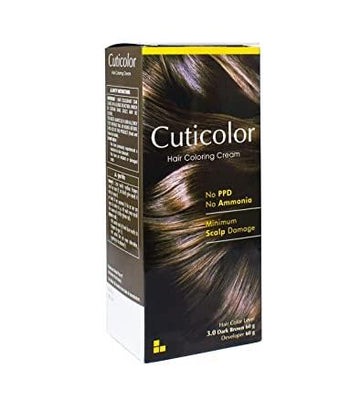 Cuticolor Hair Coloring Cream (3.0 Dark Brown) (60gm+60gm) (120gm)