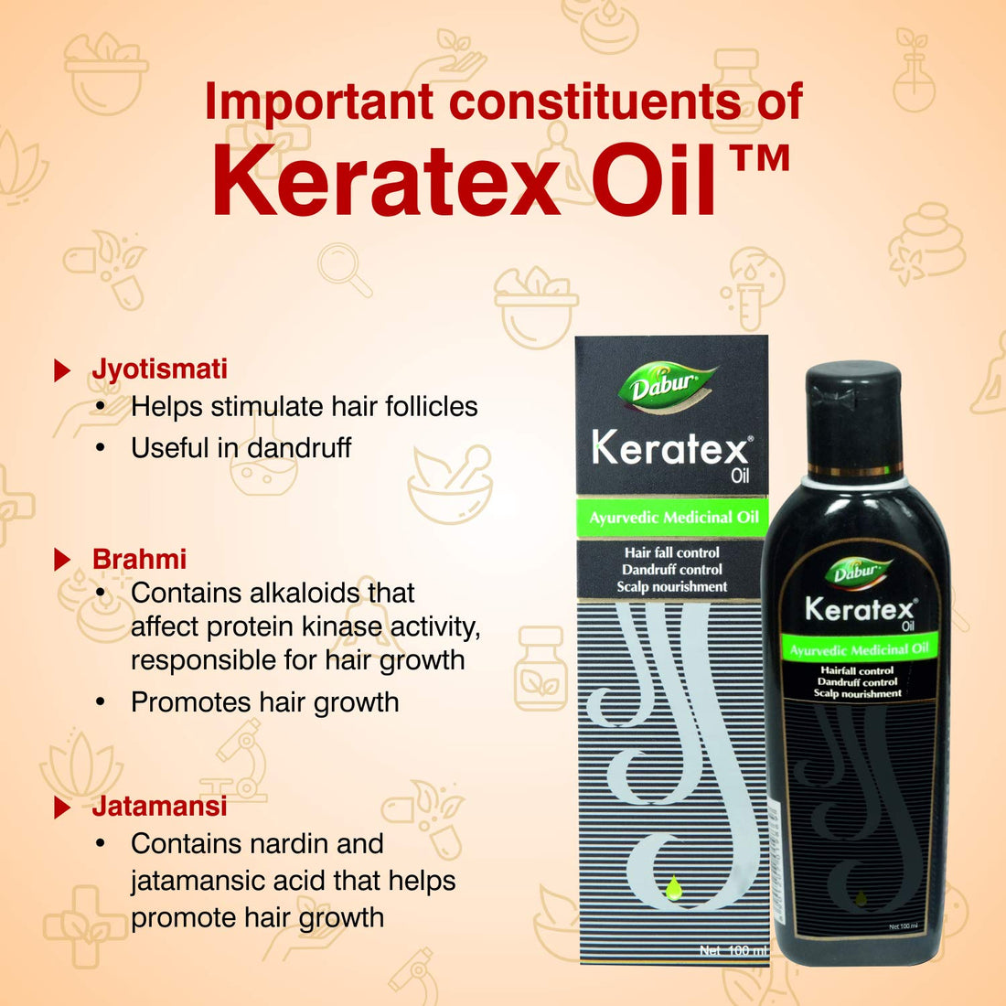 Dabur Keratex Oil Ayurvedic Medicinal Oil, 100ml