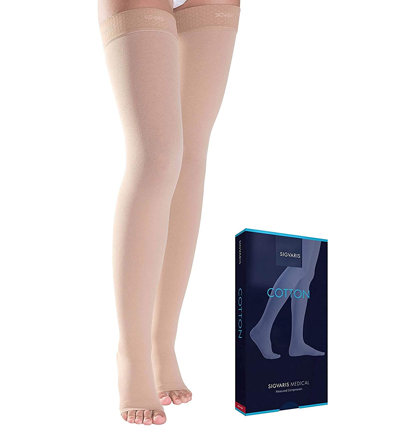 Medical Compression Stockings - Cotton - Class 2 - Thigh length - For Men and Women