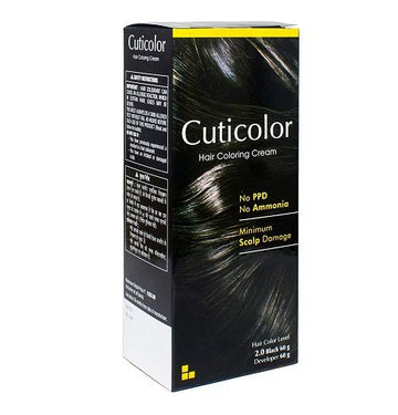 Cuticolor Hair Coloring Cream(2.0 Black) (60GM+60GM) (120GM)