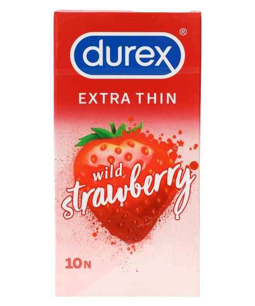 Durex Extra Thin Condom (Wild Strawberry) (10 COND) (PACK OF 5)