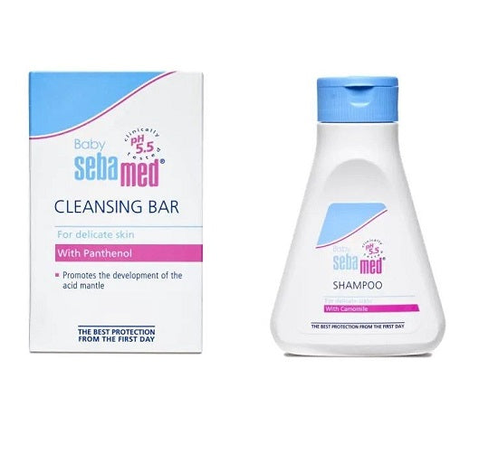 SebaMed Baby Cleansing Bar (150g) & Baby Shampoo 150ml Combo