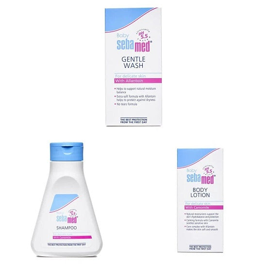 SebaMed Baby gentle wash, 200ml & Baby Lotion, 100ml & Baby (Children) Shampoo 150ml Combo