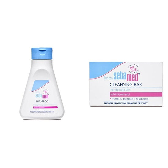 SebaMed Baby (Children) Shampoo 150ml & Baby Cleansing Bar - 100 g Combo