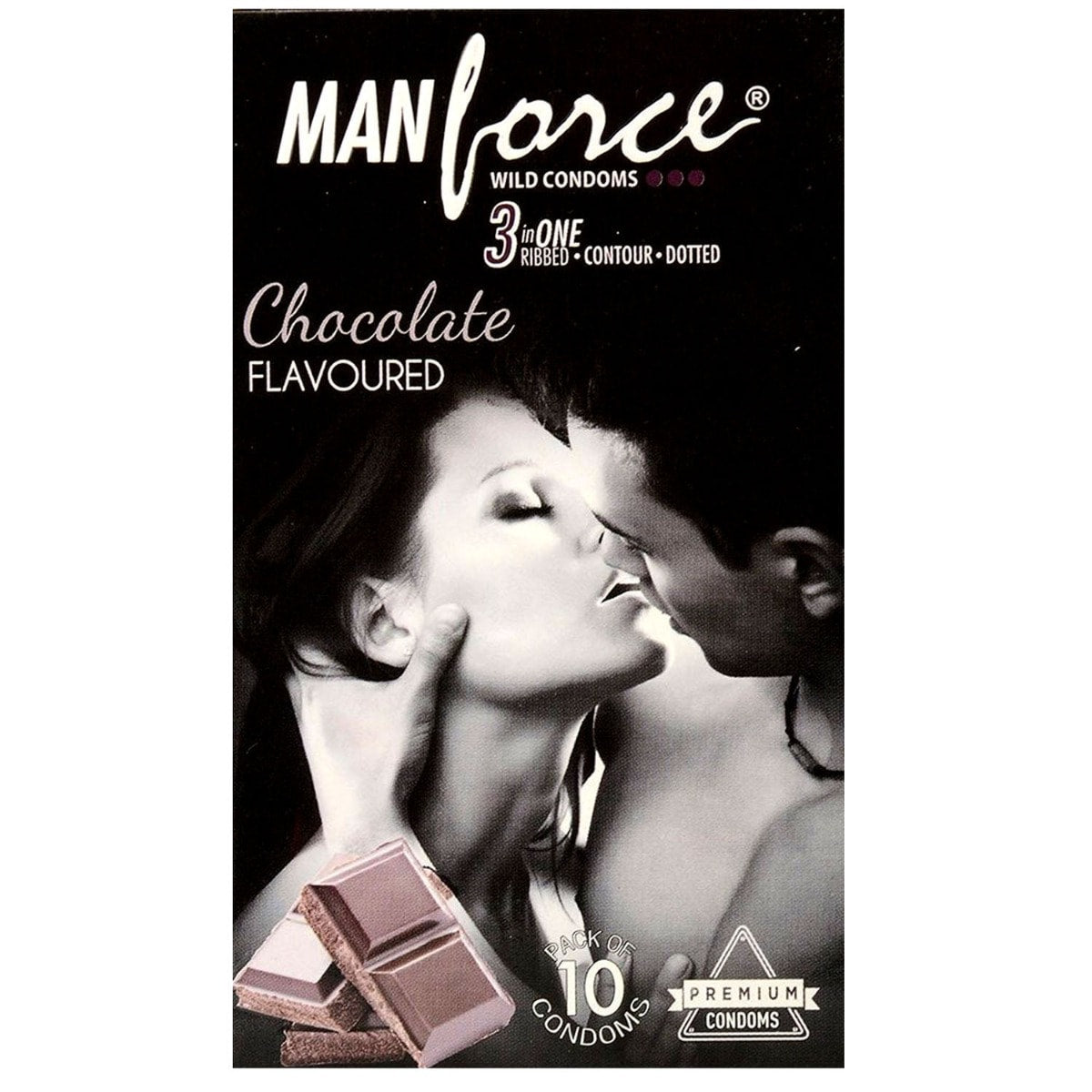 MANFORCE wild Condoms 3-one (Chocolate Flavored) (10pcs) (pack of 5)