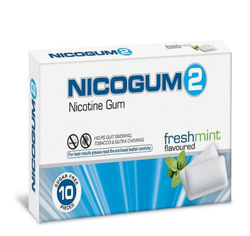 Nicogum 2mg Chewing Gums Sugar free Fresh Mint (10 pieces) (PACK OF 5)